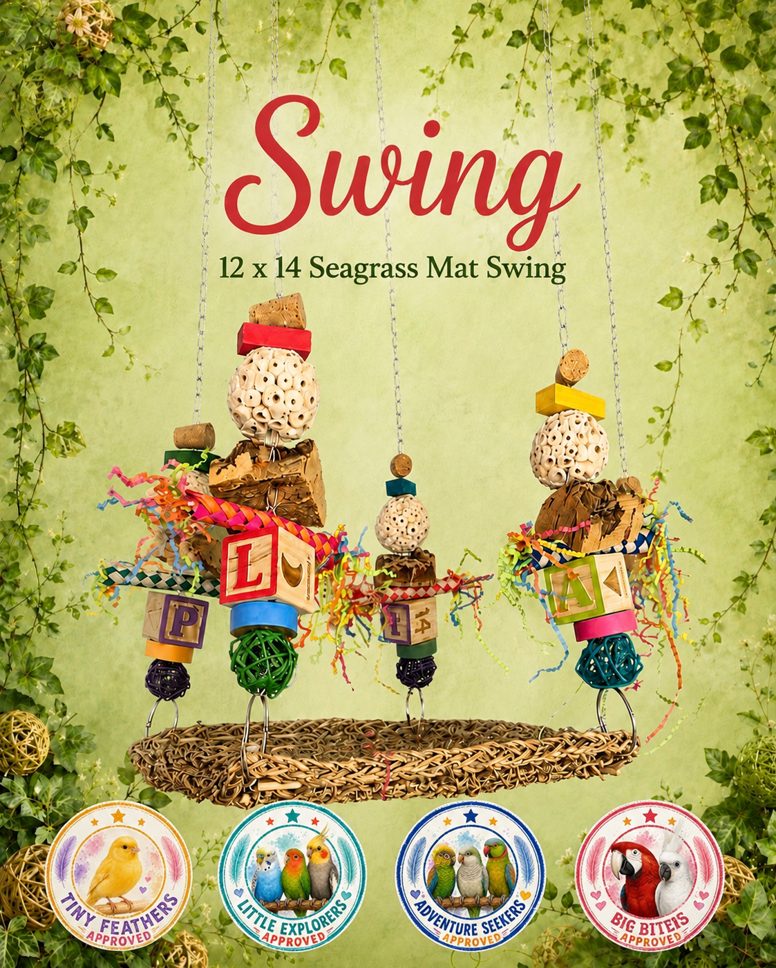 Seagrass mat swing